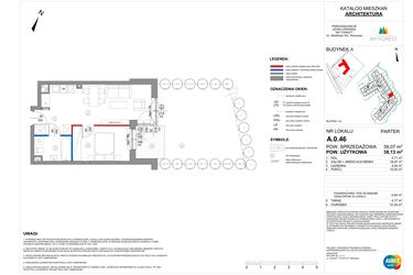 Rzut - Mieszkanie na sprzedaż 2 pokoje o powierzchni 38,13 m² - numer A.0.46 w My Forest