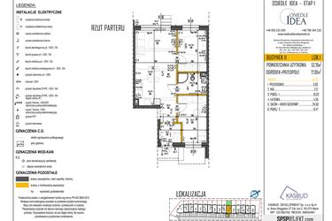Rzut - Mieszkanie na sprzedaż 3 pokoje o powierzchni 53,7 m² - numer 11-L1 w Osiedle Idea etap I
