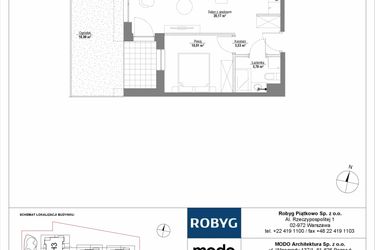 Rzut - Mieszkanie na sprzedaż 2 pokoje o powierzchni 37,5 m² - numer 0M02 w Początek Piątkowo bud. I