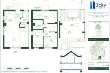 Rzut - Dom na sprzedaż 4 pokoje o powierzchni 88,75 m² - numer D1 w Osiedle Sosnova