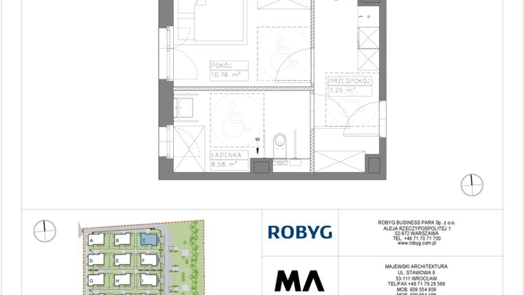 Rzut - Mieszkanie na sprzedaż 2 pokoje o powierzchni 48,76 m² - numer VV/C/1/4 w Villa Viva