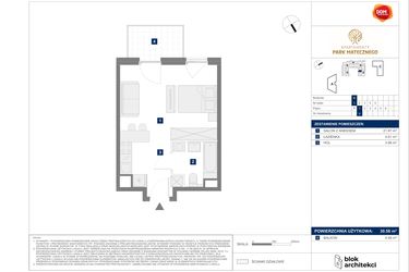 Rzut - Mieszkanie na sprzedaż 1 pokój o powierzchni 30,56 m² - numer B6 w Apartamenty Park Matecznego Etap 1