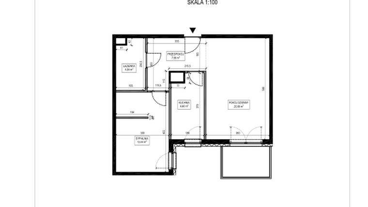 Rzut - Mieszkanie na sprzedaż 2 pokoje o powierzchni 55 m² - numer A.26 w Urzecze II