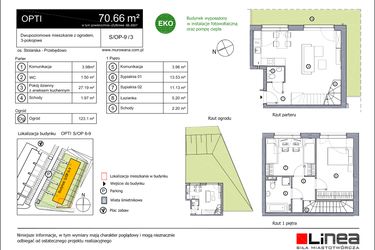 Rzut - Mieszkanie na sprzedaż 3 pokoje o powierzchni 70,66 m² - numer S-OP-9-3 w os. Stolarska