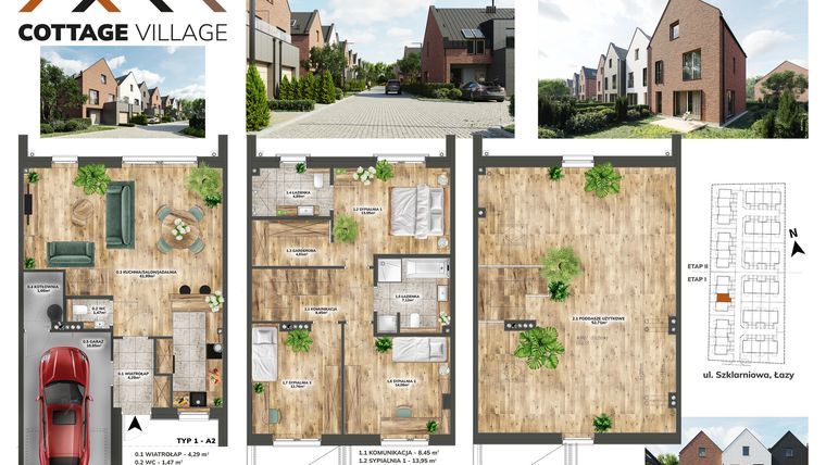 Rzut - Dom na sprzedaż 5 pokoi o powierzchni 187,03 m² - numer A2.3 w Cottage Village