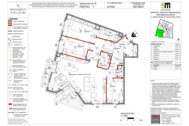Rzut - Mieszkanie na sprzedaż 4 pokoje o powierzchni 118,39 m² - numer 5 w Apartamenty Pustułeczki