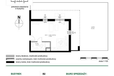 Rzut - Mieszkanie na sprzedaż 1 pokój o powierzchni 36,83 m² - numer M1 w Wędrowna II