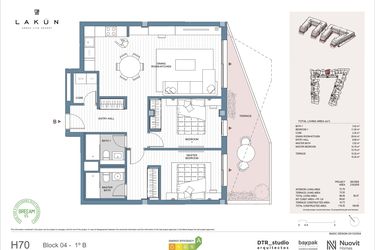 Rzut - Mieszkanie na sprzedaż 2 pokoje o powierzchni 84 m² - numer LK41B w Lakun