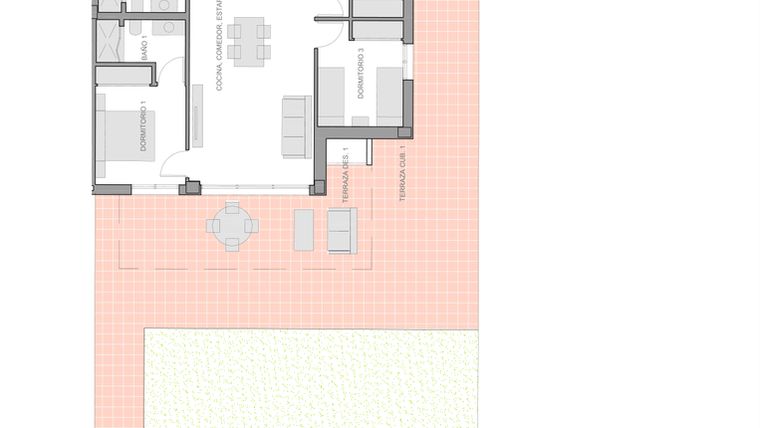 Rzut - Mieszkanie na sprzedaż 3 pokoje o powierzchni 101 m² - numer 6-0-3 w Apartamenty w Guardamar del Segura - 28271051