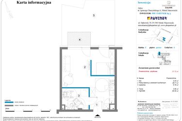 Rzut - Mieszkanie na sprzedaż 1 pokój o powierzchni 37,72 m² - numer 6 w Daszyńskiego Square etap 2