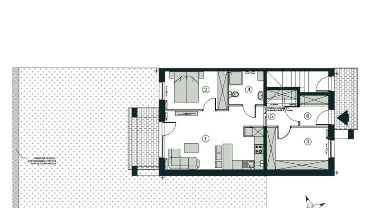 Rzut - Mieszkanie na sprzedaż 3 pokoje o powierzchni 60,22 m² - numer W1 w Aleja Wiśniowa Pogórze