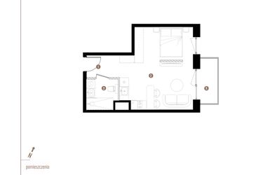 Rzut - Mieszkanie na sprzedaż 1 pokój o powierzchni 31,6 m² - numer A2.2.11 w Apartamenty Grundmanna