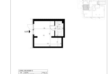 Rzut - Lokal użytkowy na sprzedaż 1 pokój o powierzchni 24,84 m² - numer LU3 w Trybuny Ludów 3
