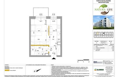 Rzut - Mieszkanie na sprzedaż 1 pokój o powierzchni 34,25 m² - numer H.47 w Osiedle Natura Life budynki GHI
