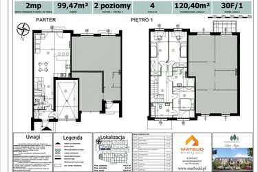 Rzut - Dom na sprzedaż 4 pokoje o powierzchni 115,87 m² - numer 30F/1 w Zielone Alejki etap II
