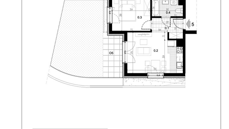 Rzut - Mieszkanie na sprzedaż 2 pokoje o powierzchni 36,28 m² - numer C1.5 w Centralna II
