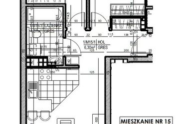 Rzut - Mieszkanie na sprzedaż 3 pokoje o powierzchni 51,85 m² - numer 15 w Staroniwskie Sady etap II