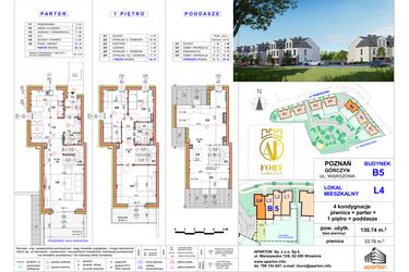 Rzut - Dom na sprzedaż 5 pokoi o powierzchni 130,74 m² - numer L4 w Fort Górczyn - Etap IV