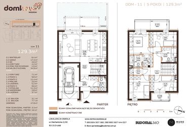 Rzut - Dom na sprzedaż 5 pokoi o powierzchni 129,3 m² - numer 11 w Domkove Widzew etap 2