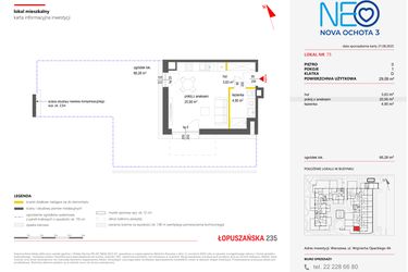 Rzut - Mieszkanie na sprzedaż 1 pokój o powierzchni 29,09 m² - numer 75 w Neo Nova Ochota 3