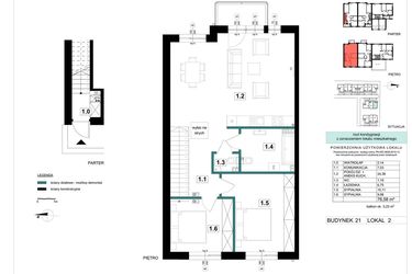 Rzut - Mieszkanie na sprzedaż 3 pokoje o powierzchni 76,58 m² - numer 21-2 w Błonie Bosco