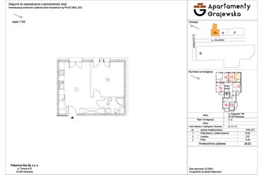 Rzut - Mieszkanie na sprzedaż 2 pokoje o powierzchni 39,93 m² - numer M-11 w Apartamenty Grajewska