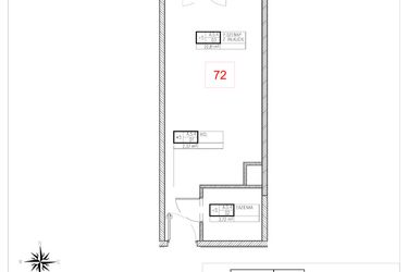 Rzut - Mieszkanie na sprzedaż 1 pokój o powierzchni 28,9 m² - numer A5.4 w Rezydencja Ogród Saski etap I i II