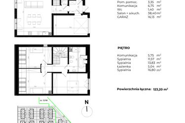 Rzut - Dom na sprzedaż 4 pokoje o powierzchni 123,2 m² - numer D.A49 w Domy-Wysoka etap 3