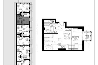 Rzut - Mieszkanie na sprzedaż 1 pokój o powierzchni 27,97 m² - numer B3-M6 w Śląska Park