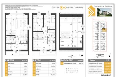Rzut - Dom na sprzedaż 5 pokoi o powierzchni 116,47 m² - numer 2B w Duchnickie Zacisze