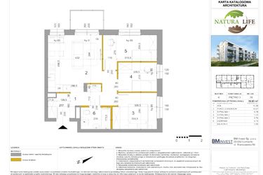 Rzut - Mieszkanie na sprzedaż 4 pokoje o powierzchni 60,04 m² - numer K39 w Osiedle Natura Life budynki JK