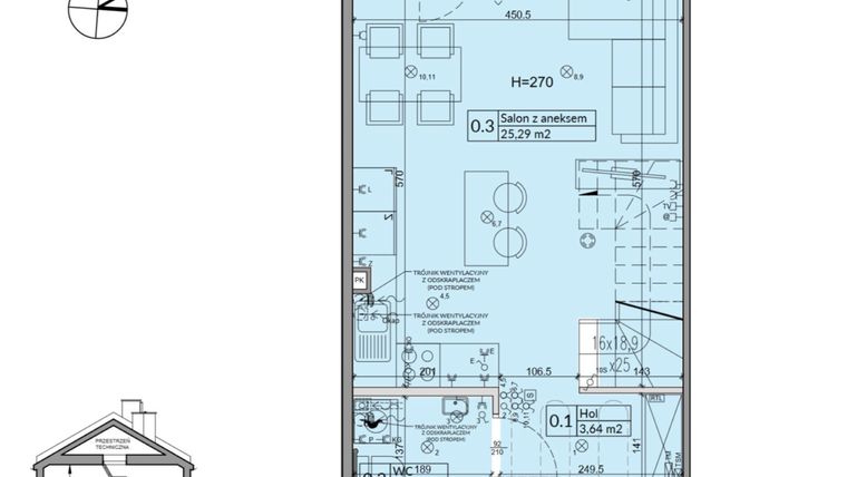 Rzut - Dom na sprzedaż 3 pokoje o powierzchni 62,3 m² - numer 12A w Osiedle Stokrotki etap 2