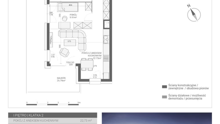 Rzut - Mieszkanie na sprzedaż 3 pokoje o powierzchni 58,08 m² - numer M32 w Apartamenty Przystań bud. F