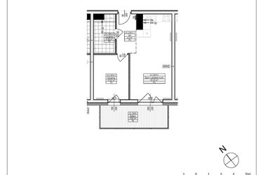 Rzut - Mieszkanie na sprzedaż 2 pokoje o powierzchni 40,2 m² - numer A1.14 w Osiedle Zielone bud. A1, B8