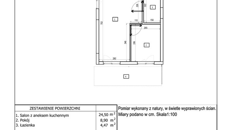 Rzut - Mieszkanie na sprzedaż 2 pokoje o powierzchni 37,87 m² - numer 101 w Aquamarina Dąbki