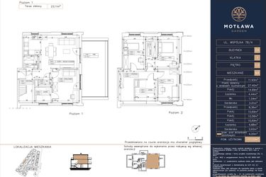 Rzut - Mieszkanie na sprzedaż 5 pokoi o powierzchni 117,53 m² - numer C4.M4 w Motława Garden