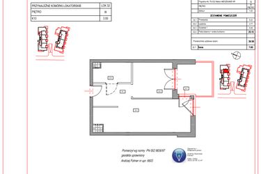 Rzut - Mieszkanie na sprzedaż 2 pokoje o powierzchni 39,58 m² - numer A.32 w Villa Verona Mielno