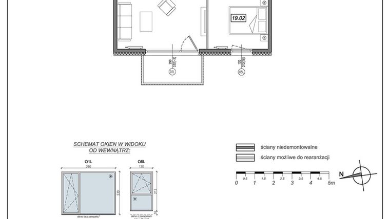 Rzut - Mieszkanie na sprzedaż 2 pokoje o powierzchni 49,21 m² - numer 9.A.19 w Urzeka bud. 9