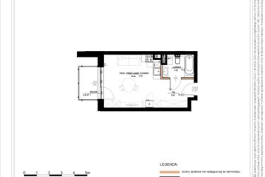 Rzut - Mieszkanie na sprzedaż 1 pokój o powierzchni 28,94 m² - numer B.1.68 w Daszyńskiego Square etap 1
