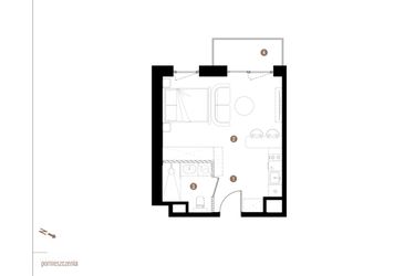 Rzut - Mieszkanie na sprzedaż 1 pokój o powierzchni 30,03 m² - numer A2.1.14 w Apartamenty Grundmanna