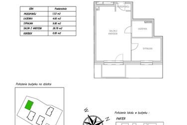 Rzut - Mieszkanie na sprzedaż 2 pokoje o powierzchni 42,51 m² - numer D8 w Osiedle Zuchów