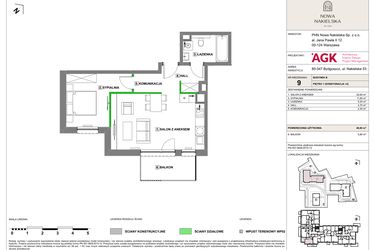 Rzut - Mieszkanie na sprzedaż 2 pokoje o powierzchni 46,6 m² - numer NN-B-LM-09 w Nowa Nakielska by PHN