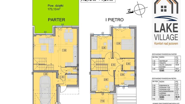 Rzut - Dom na sprzedaż 4 pokoje o powierzchni 112 m² - numer 32/2 w Lake Village etap V