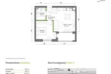 Rzut - Mieszkanie na sprzedaż 2 pokoje o powierzchni 38,45 m² - numer C2/F/03 w Orawska Vita