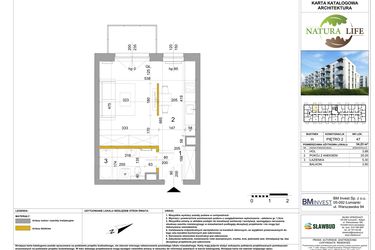 Rzut - Mieszkanie na sprzedaż 1 pokój o powierzchni 34,25 m² - numer H.47 w Osiedle Natura Life budynki GHI