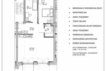 Rzut - Mieszkanie na sprzedaż 3 pokoje o powierzchni 75,38 m² - numer 234/5 w Kamieńskiego 232