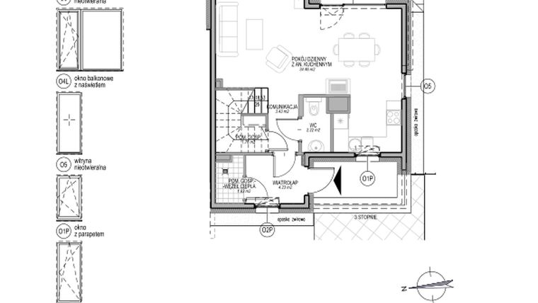 Rzut - Dom na sprzedaż 4 pokoje o powierzchni 110,91 m² - numer A.3.1.8 w Optima VI