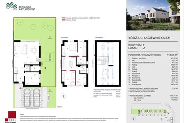 Rzut - Dom na sprzedaż 5 pokoi o powierzchni 142,05 m² - numer F2 w Enklawa Arturówek