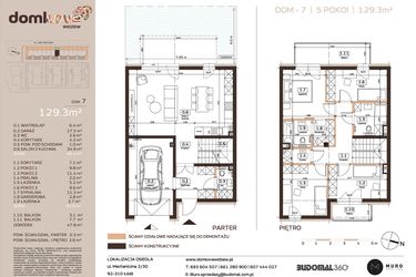 Rzut - Dom na sprzedaż 5 pokoi o powierzchni 129,3 m² - numer 7 w Domkove Widzew etap 2