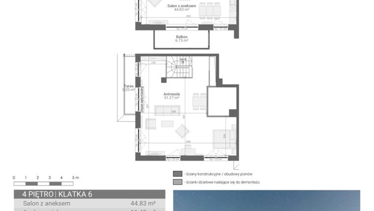 Rzut - Mieszkanie na sprzedaż 5 pokoi o powierzchni 115,91 m² - numer M-106 w Ultra Marina etap I